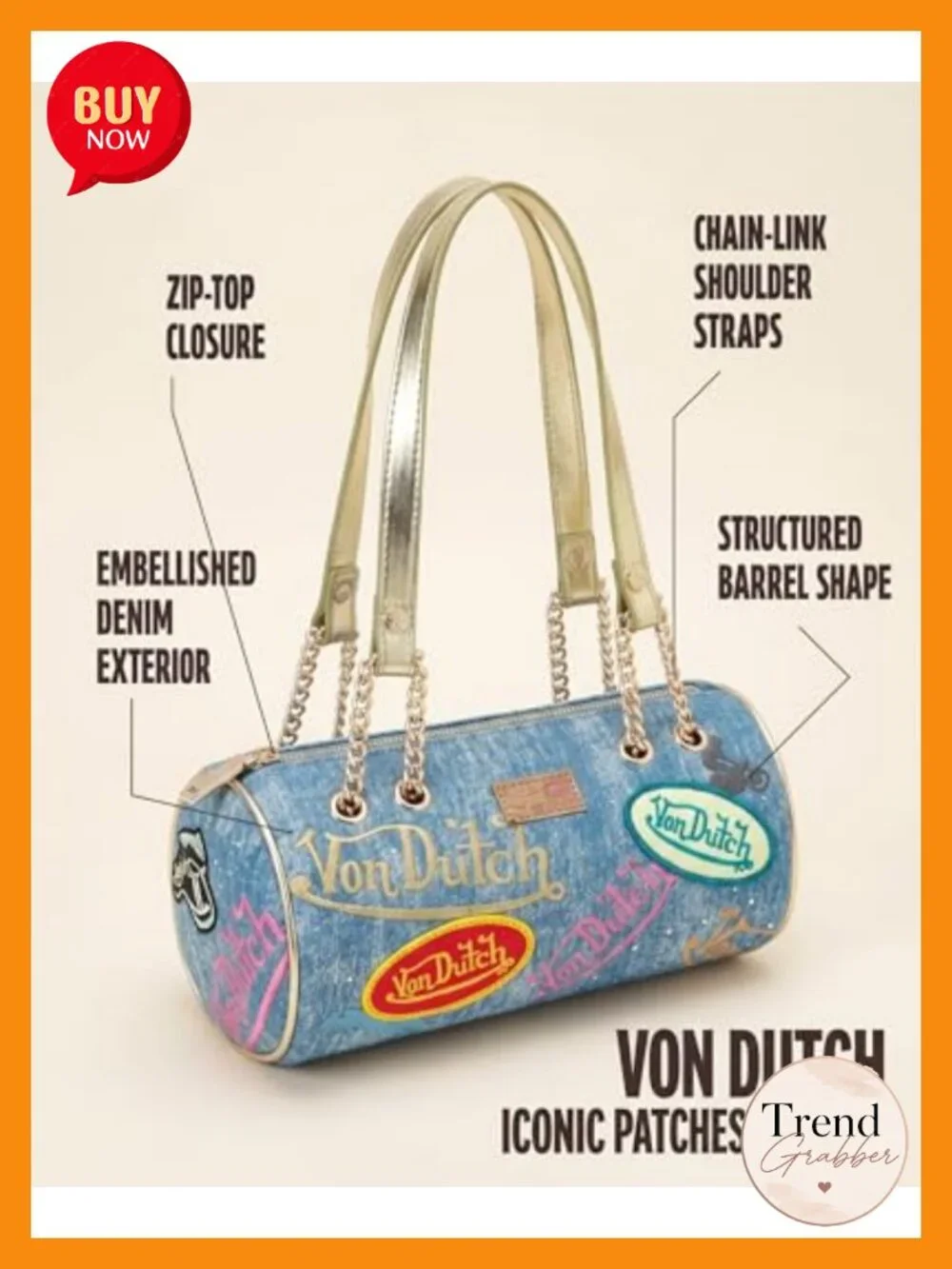 Vegan Leather Barrel Crossbody Shoulder Bag with Zip Top